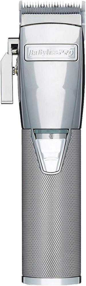 BaBylissPRO SilverFX+ All-Metal Lithium Clipper, Professional Hair Clipper For Men, FX870S