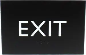 Lorell Exit Sign, Black, 4-1/2"  x6-4/5" x 1/2", Each (LLR02671)