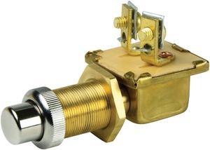 BEP 2-Position SPST Moisture Sealed Push Button Switch - OFF/(ON)