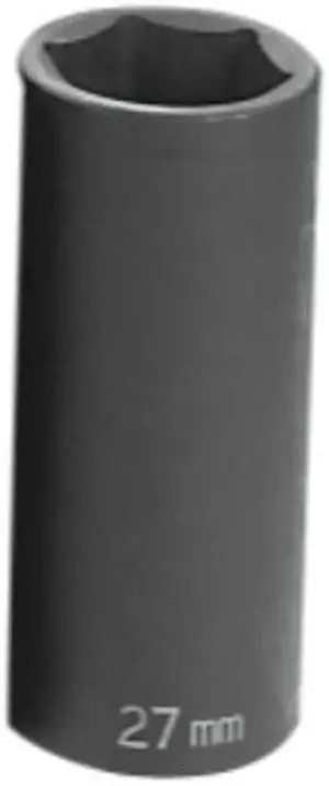 GREY PNEUMATIC 2027MD 1/2" Drive, 27mm Size, Metric Socket, 6 Points,
