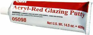 3M 05098 Glazing Putty, 14.5 oz, Tube, Red