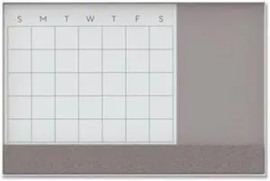 U Brands Cubicle Glass Dry Erase Board - 20x5.5 Inch White Frosted Glass Weekly Planner For Office