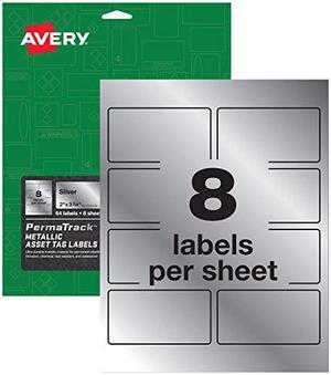 Avery PermaTrack Metallic Asset Tag Labels, 3-3/4" x 2", 64 Asset Tags (61520)