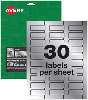 Avery PermaTrack Metallic Asset Tag Labels, 3/4" x 2", 240 Asset Tags (61524)