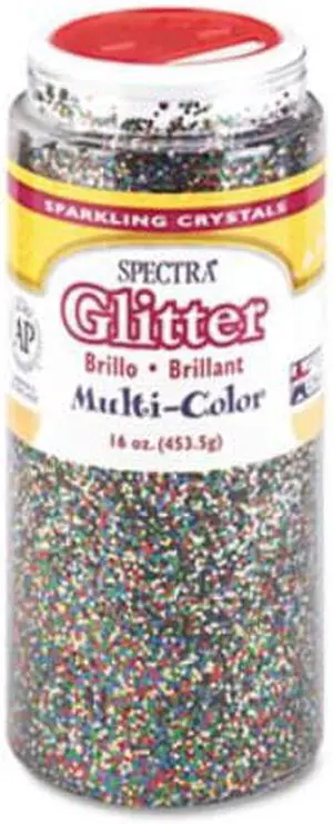 Pacon Spectra Glitter, .04 Hexagon Crystals, Multicolor, 16 oz Shaker-Top Jar