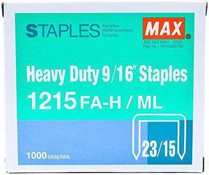 Max USA HD-12F Flat clinch 1000PK 9/16 Staples, 1k Yield 1215FAH