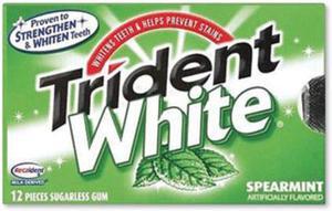 SUGAR-FREE GUM, WHITE SPEARMINT, 16 STICKS/PACK, 9 PACKS/BOX