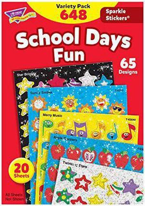 School Days Sparkle Stickers Variety Pack, 648 ct