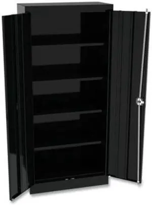 Alera CM6615BK Space Saver Storage Cabinet, Four Fixed Shelves, 30.00"w x 15.00"d x 66.00"h, Black