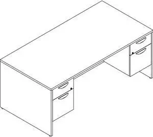 Lorell LLRPD3672DPGE Prominence 2.0 Gray Elm Laminate Desk Unit