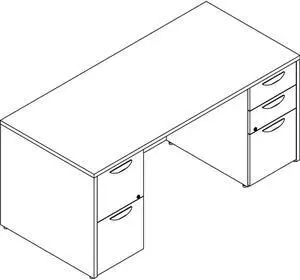 Lorell LLRPD3066DPGE Prominence 2.0 Gray Elm Laminate Desk Unit