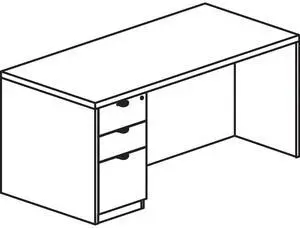 Lorell PD3672LSPGE Prominence 2.0 Gray Elm Laminate Desk Unit