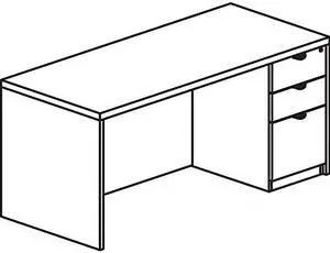 Lorell PD3672RSPGE Prominence 2.0 Right Pedestal Laminate Desk Unit