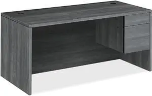 HON 10583RLS1 10500 Series Right Pedestal Desk, Sterling Ash Laminate