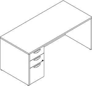 Lorell PD3066LSPGE Prominence 2.0 Gray Elm Laminate Desk Unit