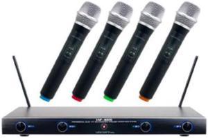 VocoPro VHF-4005 4 Channel Rechargeable VHF Wireless Mic System, 4x Mics, CH 1