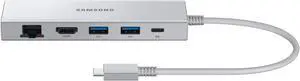 Samsung Multiport Adapter - for Notebook - USB Type C - USB Type-A - USB Type-C - Silver - Wired - Gigabit Ethernet