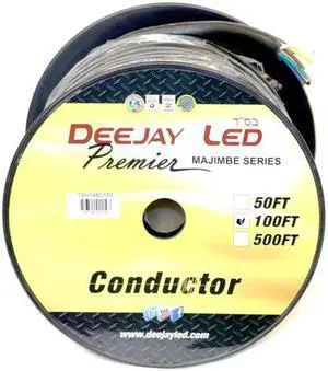 100-Foot 8-Conductor 14 Gauge Stranded Cable w/Single Black Jacket ideal for speakers and power