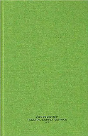United Book Press 753002223521 Green Military Log Book, Record Book, Memorandum Book, 5-1/2 x 8 Green LogBook