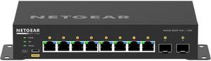 Netgear AV Line M4250 GSM4210PX Ethernet Switch - 8 Ports - Manageable - 10 Gigabit Ethernet - 10GBase-T, 10GBase-X - 3 Layer Supported - Power Adapter - 220 W PoE Budget - Optical Fiber, Twisted Pair