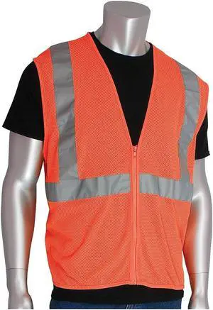 PIP 302-MVGZOR-2X ANSI Class 2 Value Zipper Mesh Vest