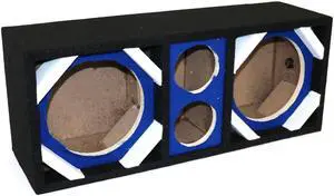 Two 8-in Woofers plus Two Tweeters Blue Empty Chuchera Speaker Enclosure
