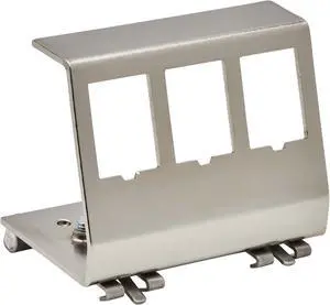 Eaton Tripp Lite Series 3-Port Metal DIN-Rail Mounting Module for Snap-In Keystone Jacks and Couplers Silver TAA
