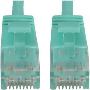 Tripp Lite Cat6a 10G Snagless Molded Slim UTP Ethernet Cable (RJ45 M/M), PoE, Aqua, 3 ft. (0.9 m) - 3 ft Category 6a Network Cable for Network Device, Switch, Patch Panel, Server, Router, Hub, Printer