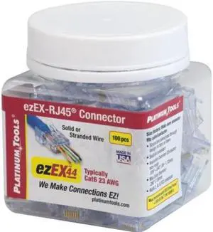 Platinum Tools - 202044J - Platinum Tools ezEX 44 - ezEX-RJ45 Connector - 100 Pack - 1 x RJ-45 Male