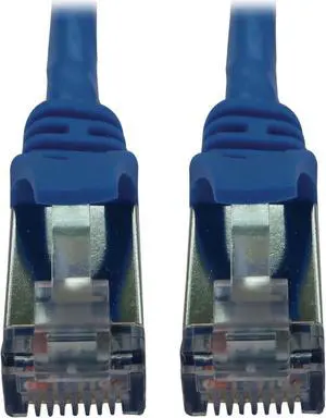 Tripp Lite Cat6a 10G Snagless Shielded Slim STP Ethernet Cable (RJ45 M/M), PoE, Blue, 15 ft. (4.6 m) - 15 ft Category 6a Network Cable for Network Device, Server, Switch, Router, Hub, Printer, Compute