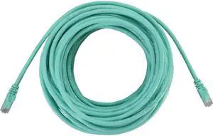 Tripp Lite Cat6a 10G Snagless Molded UTP Ethernet Cable (RJ45 M/M), PoE, Aqua, 50 ft. (15.2 m) - 50 ft Category 6a Network Cable for Network Device, Switch, Patch Panel, Server, Router, Hub, Printer,