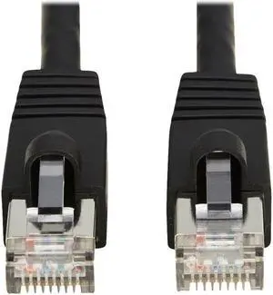Cat8 40G Snagless SSTP Ethernet Cable (RJ45 M/M), PoE, Black, 1 ft. (0.3 m) - 1 ft Category 8 Network Cable for Network Device, Patch Panel, Switch, Security Camera, Sensor, Wireless Access Point, Ser