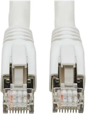 Tripp Lite Cat8 40G Snagless SSTP Ethernet Cable (RJ45 M/M), PoE, White, 1 ft. (0.3 m) - 1 ft Category 8 Network Cable for Network Device, Server, Sensor, Security Camera, Wireless Access Point, PoE D