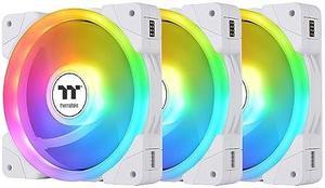 Thermaltake SWAFAN EX 14 ARGB PC Cooling Fan White, 3-Fan pcak, 500 ~ 2000 RPM, Magnetic Connection, Reversable Blades, sync with MB RGB software, CL-F170-PL14SW-A