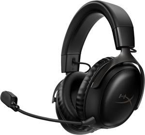 HyperX Cloud III Wireless  Gaming Headset for PC PS5 PS4 up to 120hour Battery 24GHz Wireless 53mm Angled Drivers Memory Foam Durable Frame 10mm Microphone Black