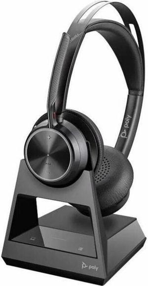 Poly Voyager Focus 2 UC USB-A Bluetooth Headset with Charging Stand, Black