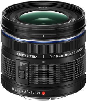 OM System M.Zuiko Digital 9 mm to 18 mm - f/4 - f/22 - Super Wide Angle Varifocal Lens