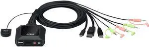 ATEN 2-Port USB-C DisplayPort Hybrid Cable KVM Switch CS52DP ATEN 2-Port USB-C DisplayPort Hybrid Cable KVM Switch CS52DP