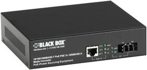 Black Box LPS5000 10/100/1000bt POE Fiber Media Converter LPS500AMMLCR2