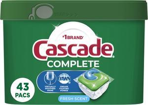 Cascade ActionPacs Fresh Scent 22.5 oz Tub 43/Tub 6 Tubs/Carton 06070