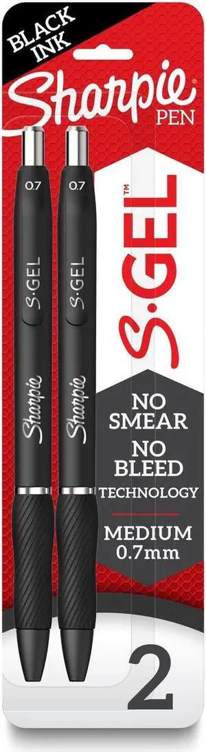 SHARPIE gel pens 0.7mm Black, 2-Pack
