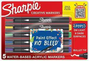 Sharpie Creative Markers Bullet Tip Water-Based Acrylic Assorted Colors 5Ct