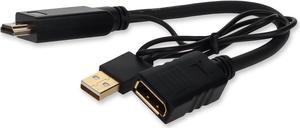 AddOn HDMI 1.3 Male to DisplayPort Female Black Active Adapter HDMI2DPUSB