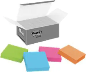 Post-it® Super Sticky Notes, 18 Pads, 1-7/8 in x 1-7/8 in, 2x the Sticking Power, School Supplies and Office Products, Sticky Notes  - 62218SSAUCP