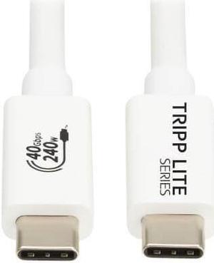 Tripp Lite USB4 40Gbps Cable (M/M) USB-C, 8K 60 Hz, White, 3ft U521-1P0M-WH