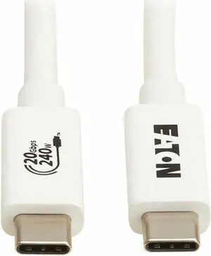 Tripp Lite series USB4 20Gbps Cable (M/M), White, 6.6 ft. U521-1P0M-WH20G