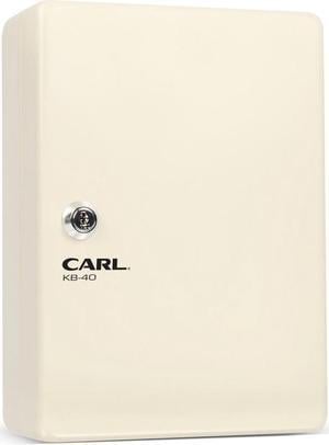 CARL Steel Security Key Cabinet, 10.3"L x 7"W x 3.5"H, Lockable, Wall Mountable, Ivory, Steel