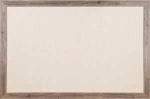 Linen Bulletin Board with Rustic Frame 36" x 24" Actual Size: 35" x 23" Beige Surface Brown Wood Frame 4891U0001