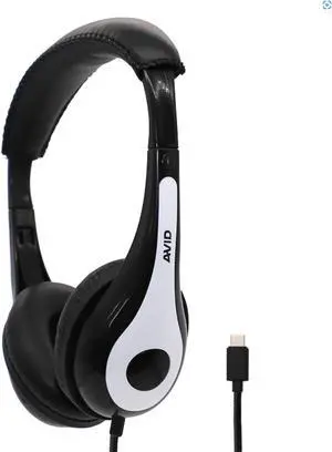 AVID Products AE-35 Binaural On-Ear USB-C Wired Headphones White 2AE35WUSB