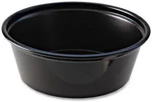Portion Cups 1.5 oz Squat Plastic Black 250/Sleeve 10 Sleeves/Carton PC150SB